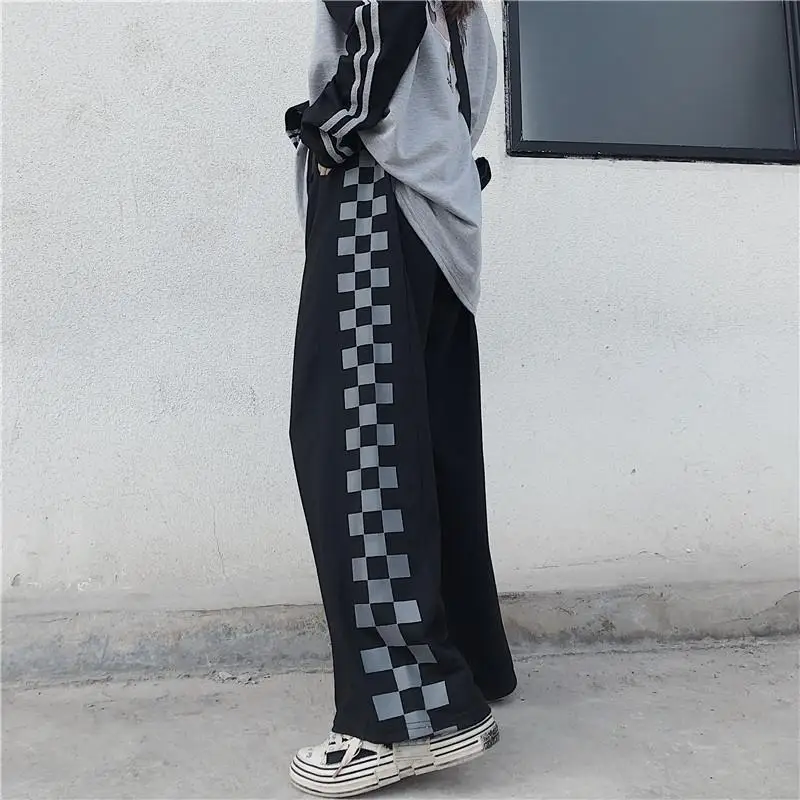 Summer Wide Leg Pants For Women Casual Middle Waist 2021 New Fashion Loose Long Pants Plaid Pant Trousers Femme Full Length Pant
Summer Wide Leg Pants For Women Casual Middle Waist 2021 New Fashion Loose Long Pants Plaid Pant Trousers Femme Full Length Pant