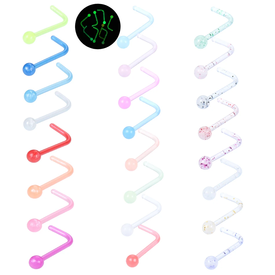 8pcs/lot Acrylic Nose Piercing Set Colorful Nose Studs Retainer Pin L Shape 2MM Nostril Earring Piercings Body Jewelry 20G
8pcs/lot Acrylic Nose Piercing Set Colorful Nose Studs Retainer Pin L Shape 2MM Nostril Earring Piercings Body Jewelry 20G