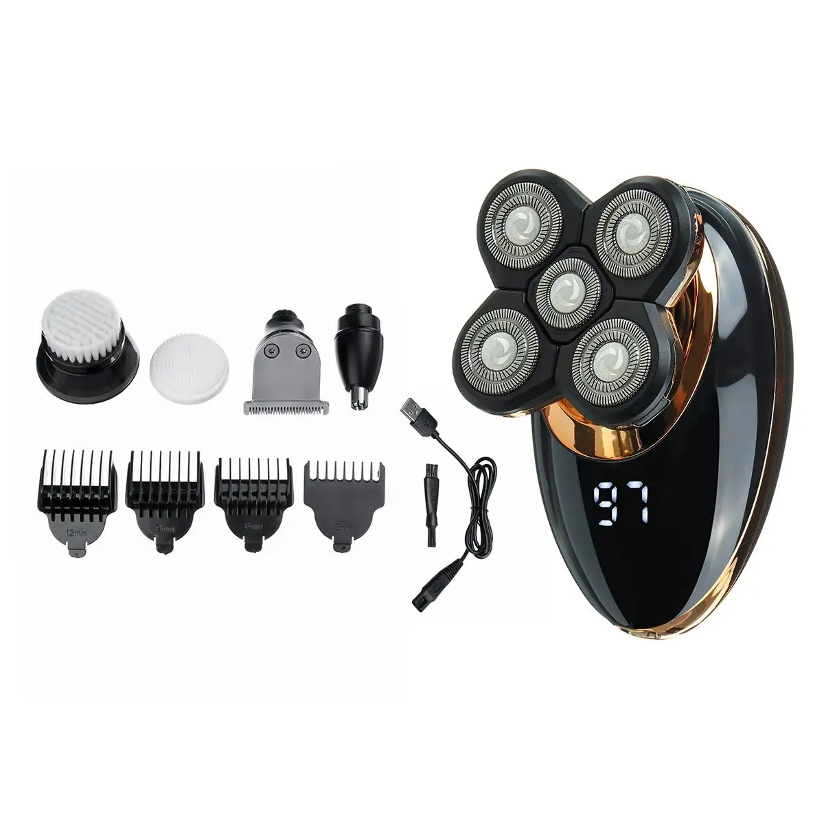 SPZ 4D 5 In 1 Electric Shaver USB Rechargeable IPX5 Ergonomic Design For Men Women Bald Head Polish Hair Clipper Trimmer
SPZ 4D 5 In 1 Electric Shaver USB Rechargeable IPX5 Ergonomic Design For Men Women Bald Head Polish Hair Clipper Trimmer