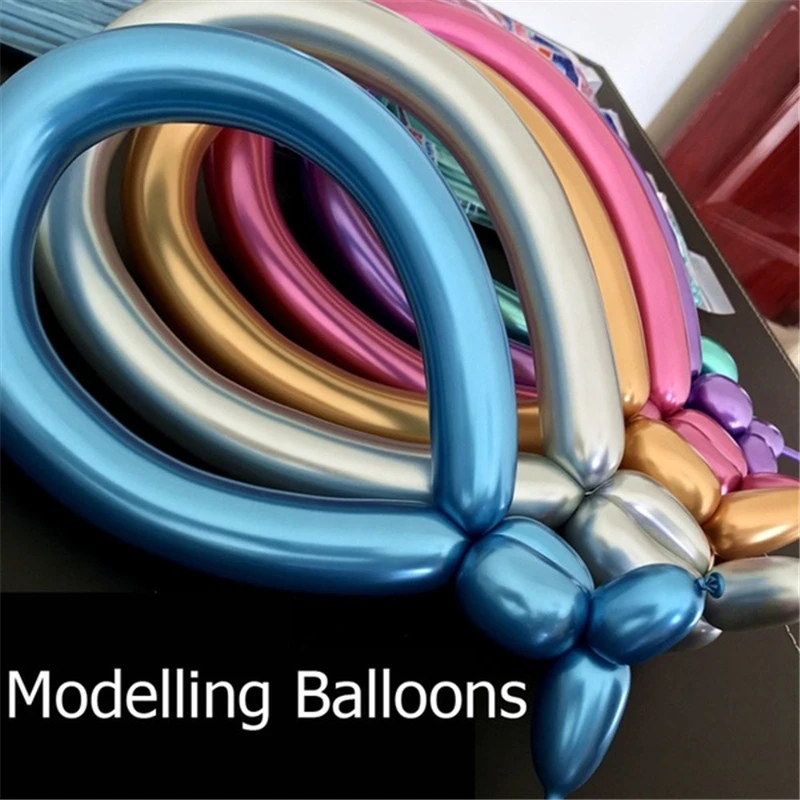 50pcs Metallic Long Balloons DIY Strip Long Shape Balloon Tying Twist Modeling Balloon for Birthday Wedding Christmas Party
50pcs Metallic Long Balloons DIY Strip Long Shape Balloon Tying Twist Modeling Balloon for Birthday Wedding Christmas Party