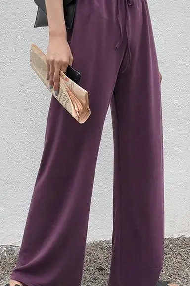 2021 Korean Women Elegant High Waist Drawstring Wide Leg Pants Casual Straight Suits Loose Long Trousers Plus Size 4xl
2021 Korean Women Elegant High Waist Drawstring Wide Leg Pants Casual Straight Suits Loose Long Trousers Plus Size 4xl