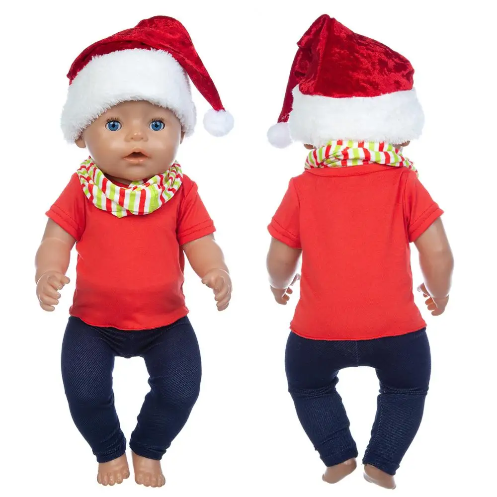Fit 18 inch Baby New Born 43cm Doll Clothes Accessories Red Christmas Hat 3-piece Suit For Baby Birthday Gift
Fit 18 inch Baby New Born 43cm Doll Clothes Accessories Red Christmas Hat 3-piece Suit For Baby Birthday Gift