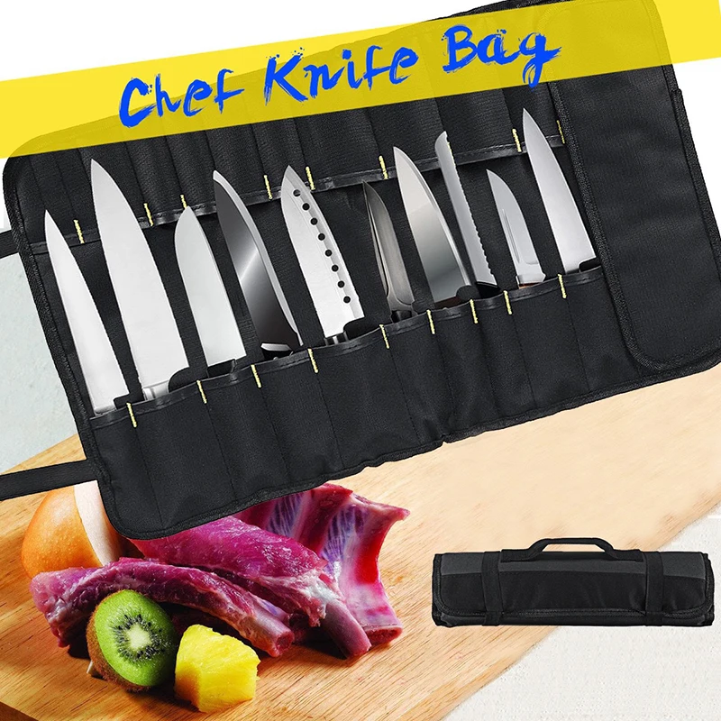 Chef Roll Bag with 22 Slots for Cutter Portable Cutter Storage Bag with Handle Elastic Strap Closure Black/Green/Blue ca
Chef Roll Bag with 22 Slots for Cutter Portable Cutter Storage Bag with Handle Elastic Strap Closure Black/Green/Blue ca