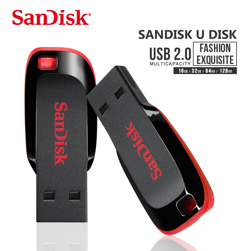 

SanDisk 100% Original Cruzer Blade CZ50 USB Flash Drive 128GB 64GB 32GB 16GB Pen Drive USB 2.0 Disk Pendrive Memory Stick
