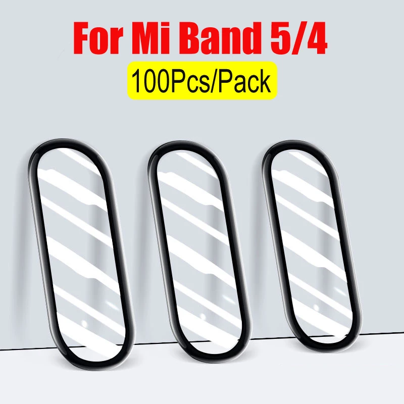 100 шт./упак. Защитная пленка для Xiaomi Mi Band 5 мягкая 3d band защитная браслета