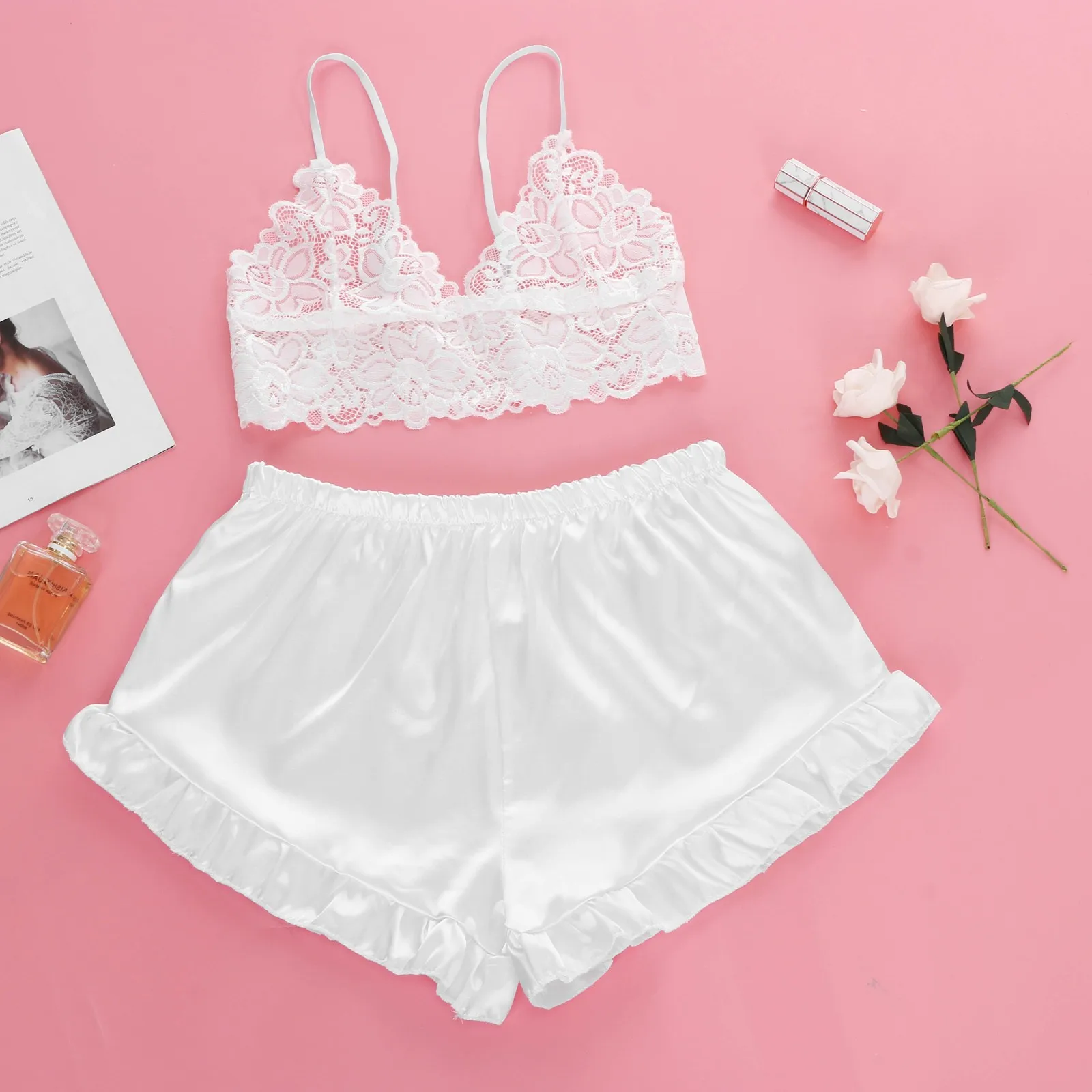 Nightwear Pijamas Femmes New Sexy Lace Lingerie Silk Underwear Sleepwear Underwear Pajamas Satin 2021 Пижама Женская Pajamas #sr
Nightwear Pijamas Femmes New Sexy Lace Lingerie Silk Underwear Sleepwear Underwear Pajamas Satin 2021 Пижама Женская Pajamas #sr