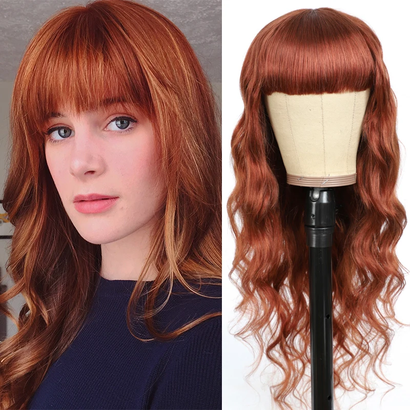 Парик из человеческих волос с челкой, волнистые волосы, цветные медные красные бразильские волосы, полноразмерные парики для черных женщин,... 
Парик из человеческих волос с челкой, волнистые волосы, цветные медные красные бразильские волосы, полноразмерные парики для черных женщин,...