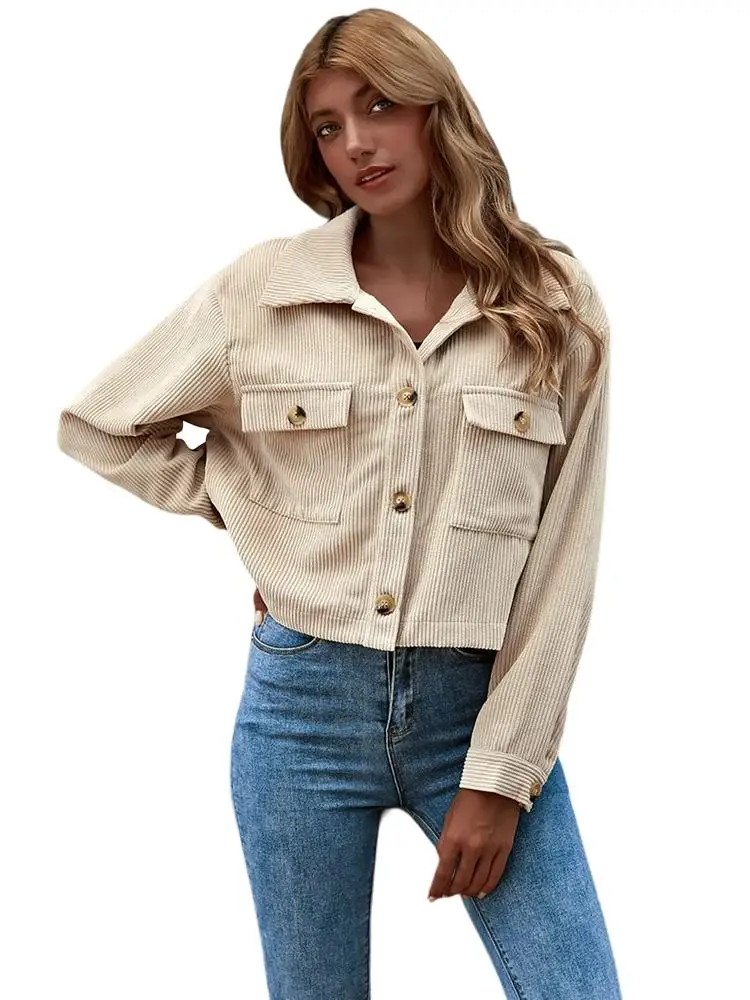 2021 Women'S Autumn New Corduroy Shirt Upper Sleeve Button Shirt Jacket
2021 Women'S Autumn New Corduroy Shirt Upper Sleeve Button Shirt Jacket