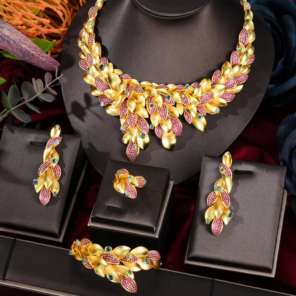 Blachette Gorgeous Noble Gold Bangle Ring Necklace Earrings 4 Pack Women's Wedding Banquet Party Celebration Fashion Jewelry Set
Blachette Gorgeous Noble Gold Bangle Ring Necklace Earrings 4 Pack Women's Wedding Banquet Party Celebration Fashion Jewelry Set