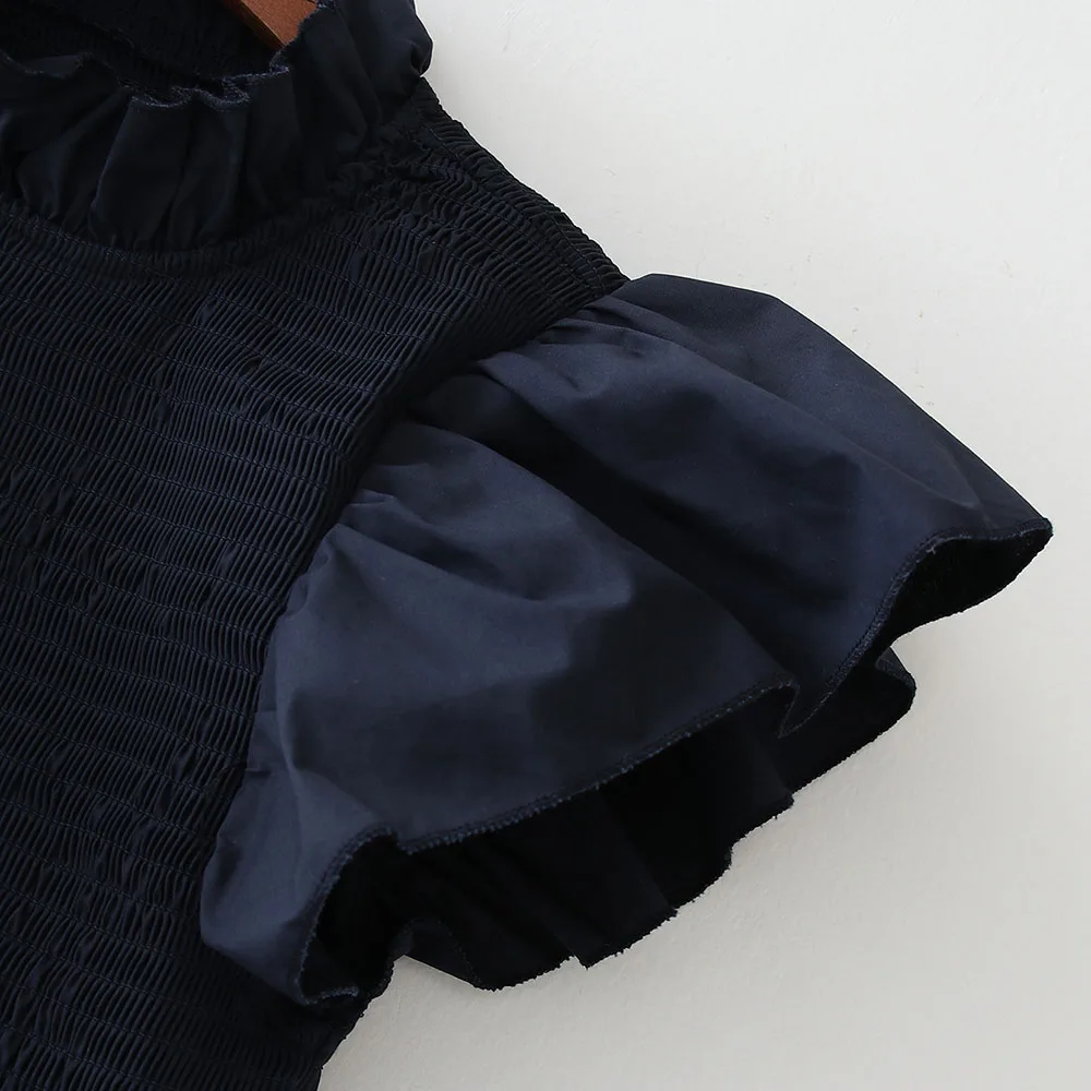 Western Style Women Dress Spring Summer Fashion Temperament Loose Casual Tight Lotus Sleeve Gather Stand-up Collar Simple 2021
Western Style Women Dress Spring Summer Fashion Temperament Loose Casual Tight Lotus Sleeve Gather Stand-up Collar Simple 2021