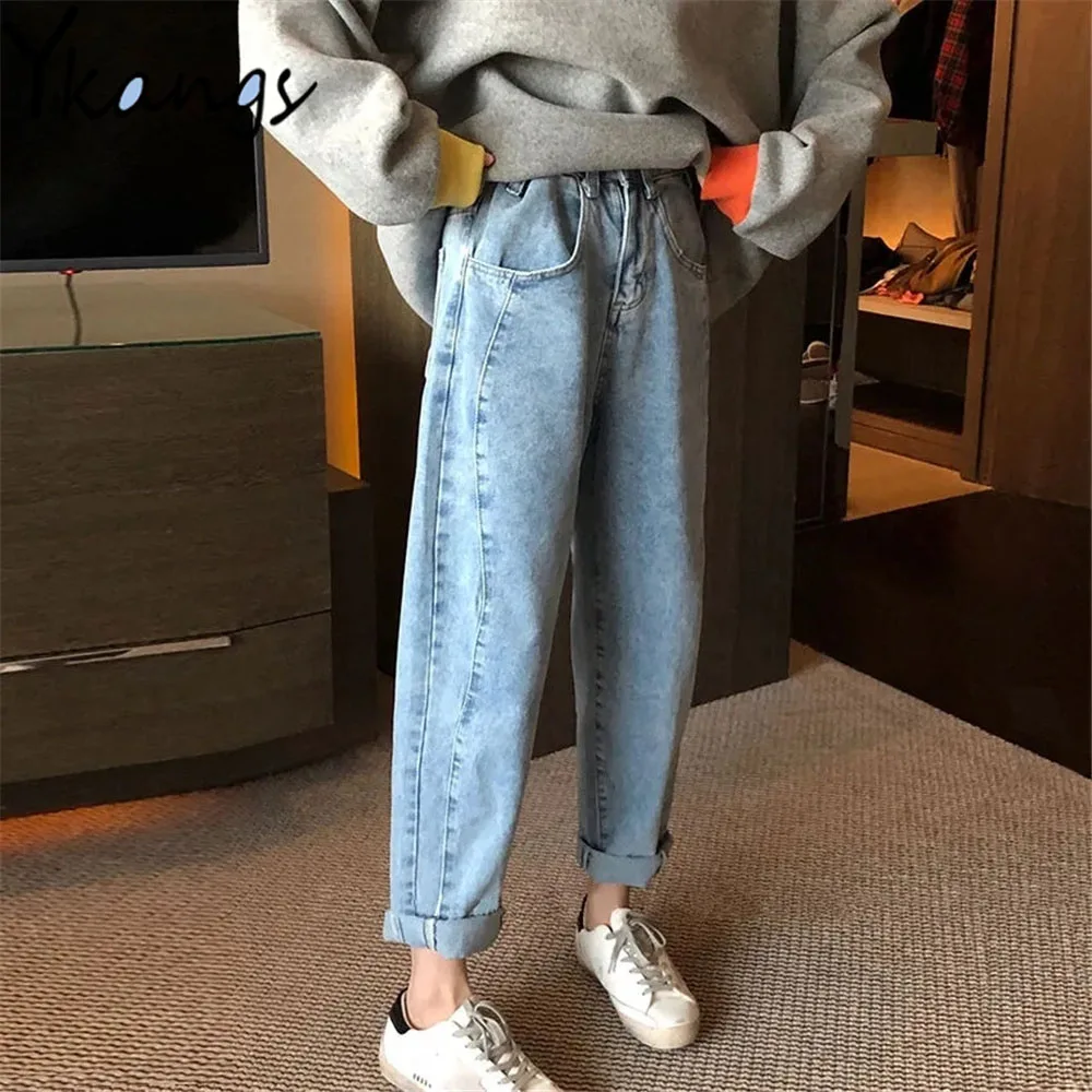 Side Stitching Back Elastic Band Desigual High Waist Harem Pants Boyfriend Korean Harajuku Women Jeans Streetwear Loose Trousers
Side Stitching Back Elastic Band Desigual High Waist Harem Pants Boyfriend Korean Harajuku Women Jeans Streetwear Loose Trousers