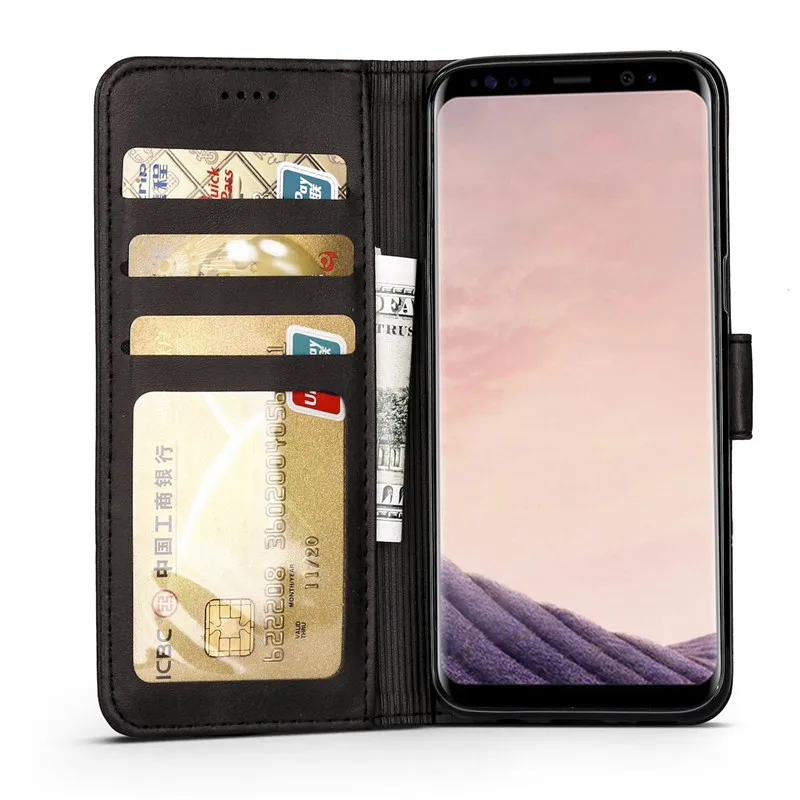Чехол-книжка для Samsung S8 Plus кожаный с отделением-бумажником | Мобильные телефоны и