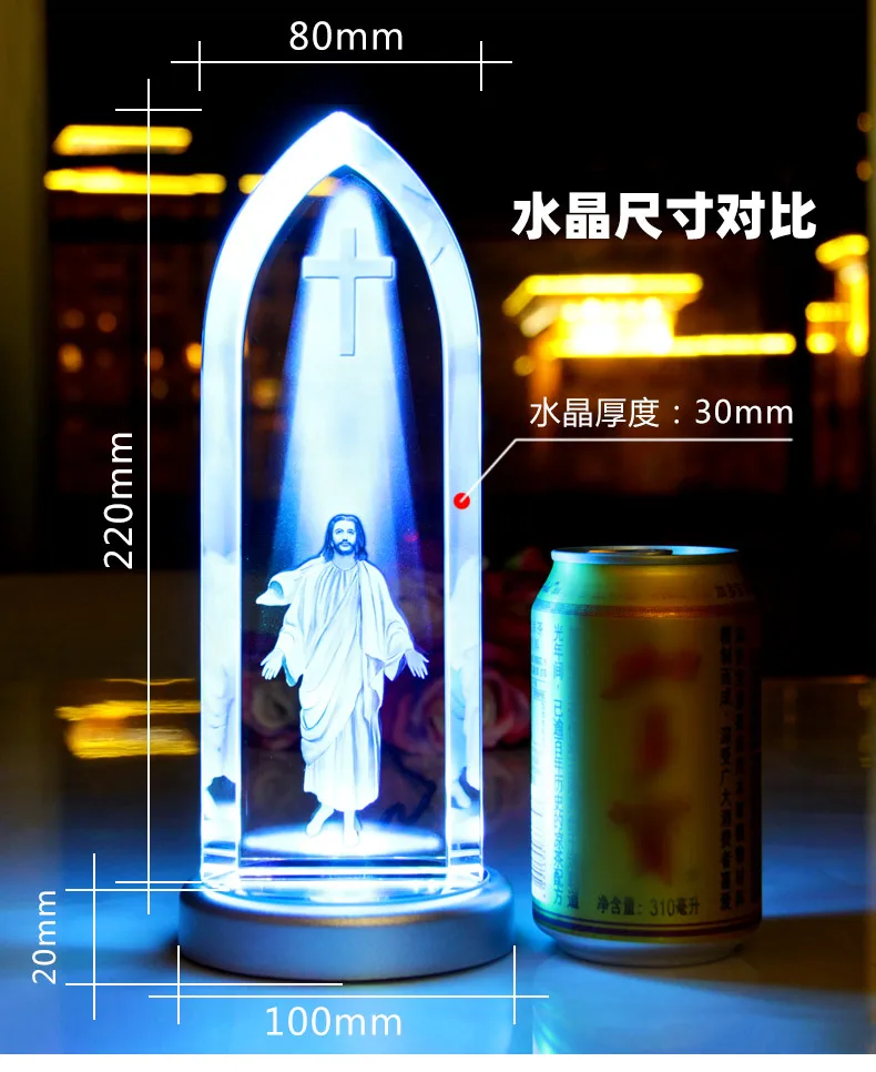 

Special offer LARGE best gift Catholic Christianity Religious Jesus Christ Advent Rush God Blessing 3D Crystal Image statue