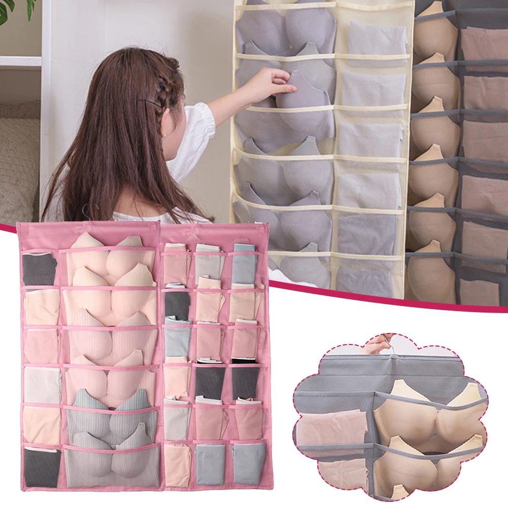 Double-Sided Closet Hanging Organizer 36 Pockets Underwear Organizer Washable Hanging Storage Bag for Socks Bra Panties Sundries
Double-Sided Closet Hanging Organizer 36 Pockets Underwear Organizer Washable Hanging Storage Bag for Socks Bra Panties Sundries