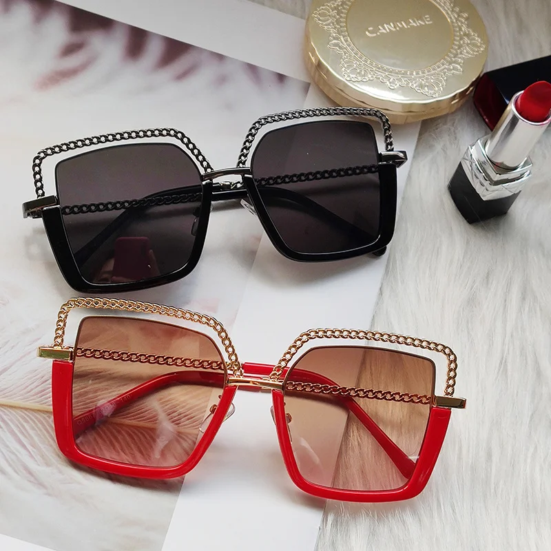 Luxury Square Sunglasses Women Men Alloy Chain Frame Sun Glasses Brand Design Female Shades Ladies Fashion Trending Eyeglasses
Luxury Square Sunglasses Women Men Alloy Chain Frame Sun Glasses Brand Design Female Shades Ladies Fashion Trending Eyeglasses