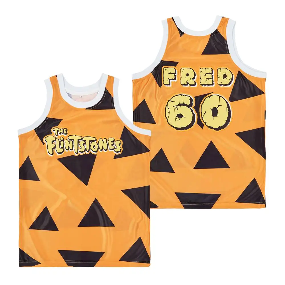 Men #60 FRED FLINTSTONEBASKETBALL JERSEY