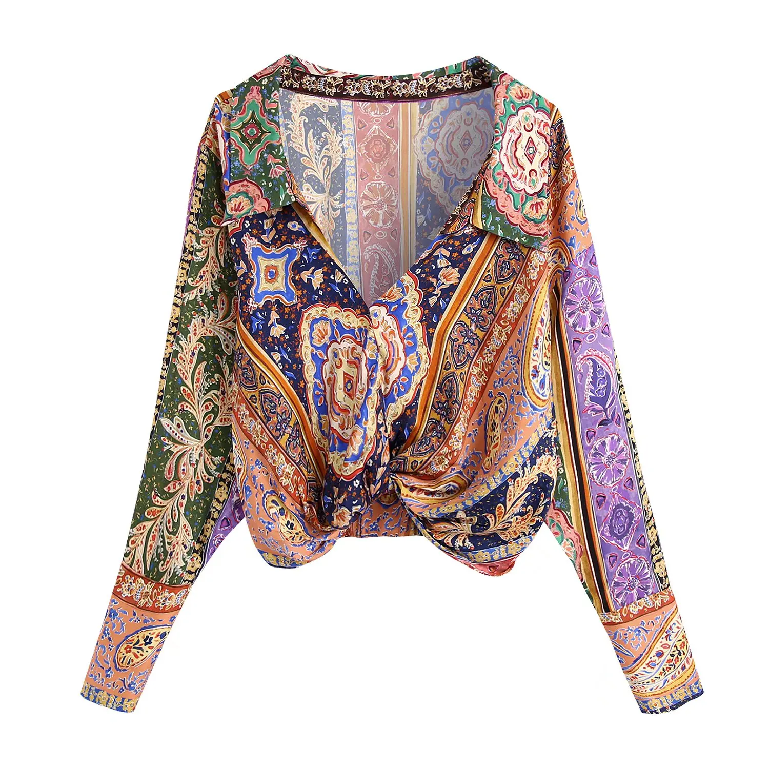 Women Vintage V Neck Totem Floral Print Court Short Blouses Lady Chic Long Sleeve Retro Knotted Shirts Blusas Tops
Women Vintage V Neck Totem Floral Print Court Short Blouses Lady Chic Long Sleeve Retro Knotted Shirts Blusas Tops