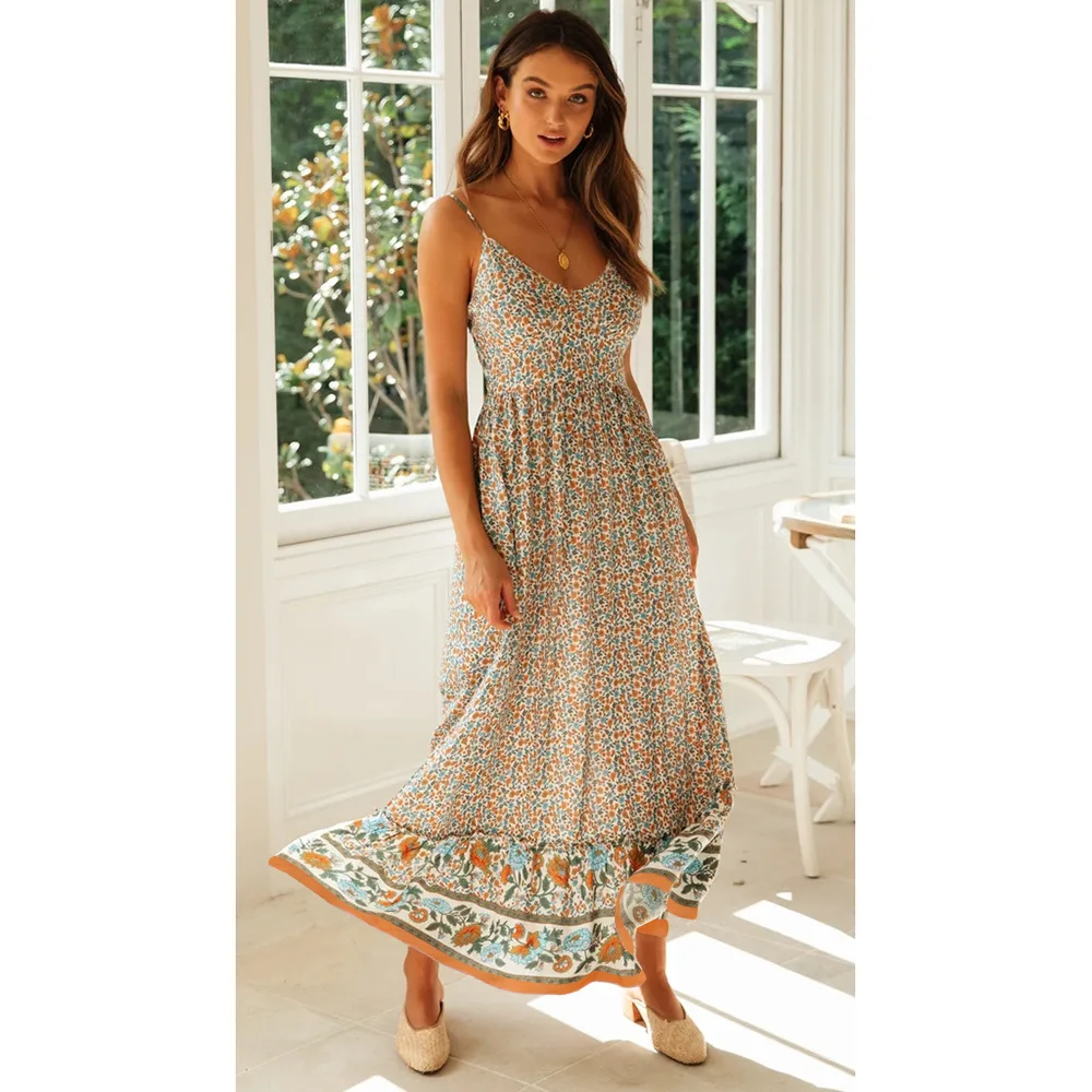 Egood 2021 Summer Women's Explosive Fashion New Bohemian V-Neck Rayon Sling Skirt Floral Loose Long Dress
Egood 2021 Summer Women's Explosive Fashion New Bohemian V-Neck Rayon Sling Skirt Floral Loose Long Dress