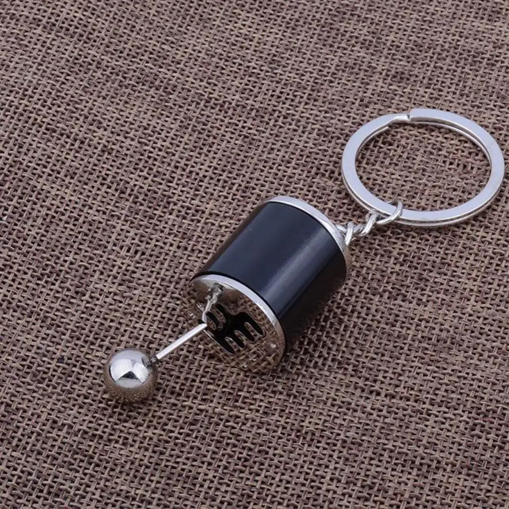 Creative Keychains Six-Speed Manual Shift Gear Keychain Auto Car's Parts Toy Short Shifter Knob Metal Gift Race Car Stalls Head |