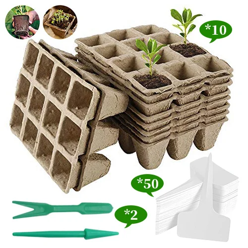 Seed Starter Pots Kit 10PCS 10-Grid Biodegradable Seed Starter Peat Pots with 2PCS Seedlings Dibbers and 50PCS T-Shape Plant Lab
Seed Starter Pots Kit 10PCS 10-Grid Biodegradable Seed Starter Peat Pots with 2PCS Seedlings Dibbers and 50PCS T-Shape Plant Lab