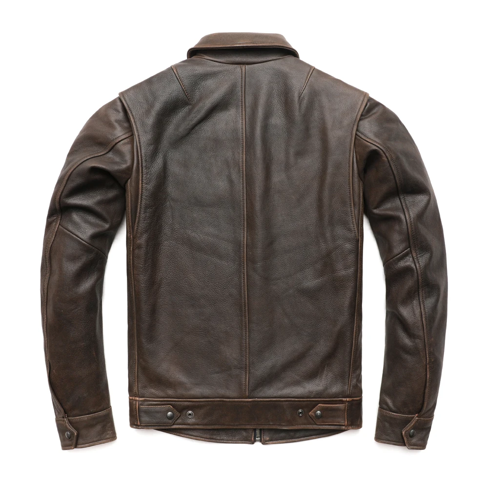 MAPLESTEED Super Vintage Men Leather Jacket Thick Soft Natural Cowhide Real Leather Coat Winter Euro/US Size Sleeve 65-68cm M429
MAPLESTEED Super Vintage Men Leather Jacket Thick Soft Natural Cowhide Real Leather Coat Winter Euro/US Size Sleeve 65-68cm M429
