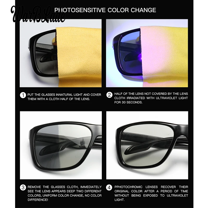 

Photochromic Men Classic Pilot Metal Frame Sun Glasses Polarized Sunglasses Women Chameleon Day Night Driving Sunglass A1009