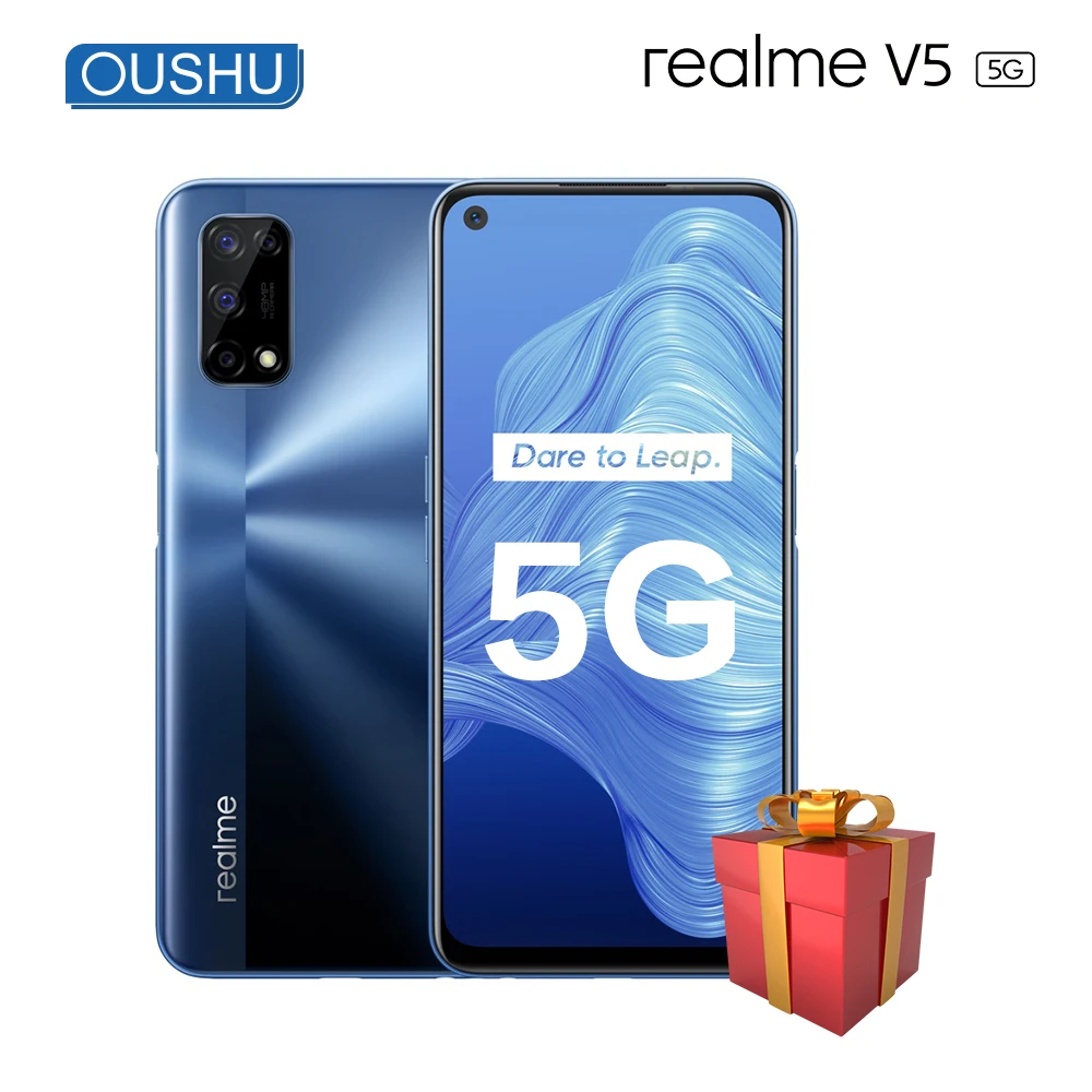 Оригинальный 5G смартфон realme v5 MediaTek 720 5000mAh 30W быстрая зарядка 8G 128G 6 5 'ྖHz экран