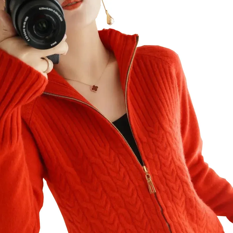 Women Autumn Winter Knitted Cardigan Casual Hooded Twist Sweater Zipper Long Sleeve Crochet Outerwear High-grade Fabric
Women Autumn Winter Knitted Cardigan Casual Hooded Twist Sweater Zipper Long Sleeve Crochet Outerwear High-grade Fabric