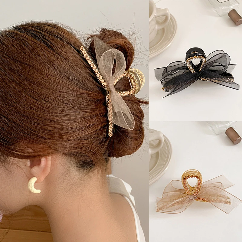 Korea Net Yarn Bow Hair Claws Sweet Rhinestone Hair Clip Barrettes Women Elegant Ribbon Bowknot Hairpin Fashion Hair Accessories
Korea Net Yarn Bow Hair Claws Sweet Rhinestone Hair Clip Barrettes Women Elegant Ribbon Bowknot Hairpin Fashion Hair Accessories