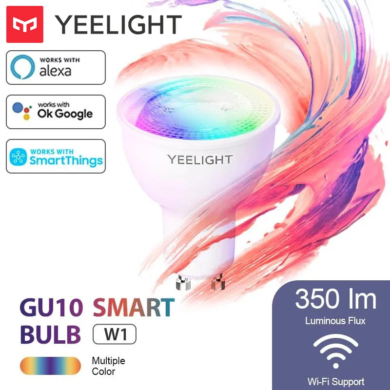 

Yeelight GU10 Smart Bulb W1 220V 4.5W Multicolor RGB Dimmable Lamp Smart App Control for Google Assistant Alexa SmartThings