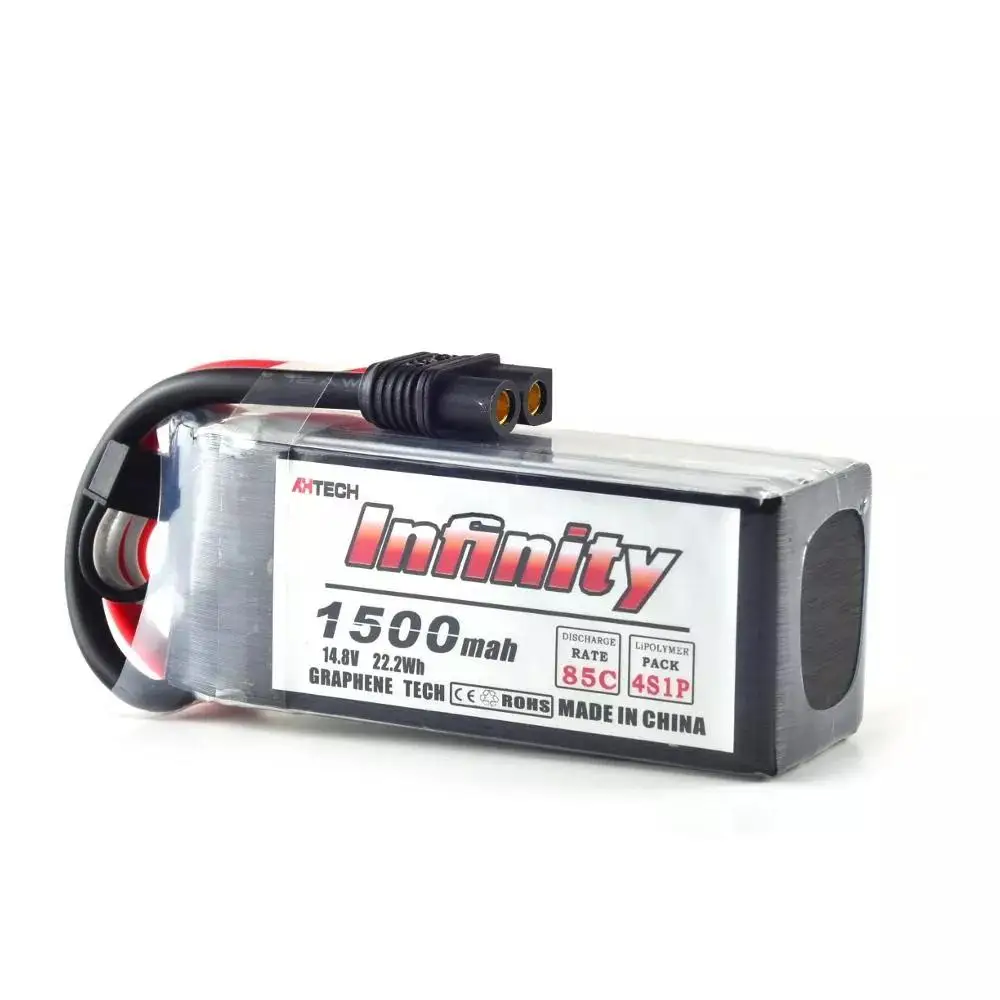 Фото DishyKooker Infinity 4S 14 8 в 1500 мАч 85C Графеновый LiPo аккумулятор XT60 поддержка 15C повышающее