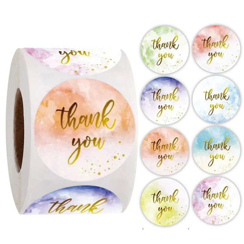 500 Sheets/Roll Watercolor Thank You Label Sticker 8Styles Round Stickers For Wedding Party Decoration Scrapbook Crafts Stickers
500 Sheets/Roll Watercolor Thank You Label Sticker 8Styles Round Stickers For Wedding Party Decoration Scrapbook Crafts Stickers