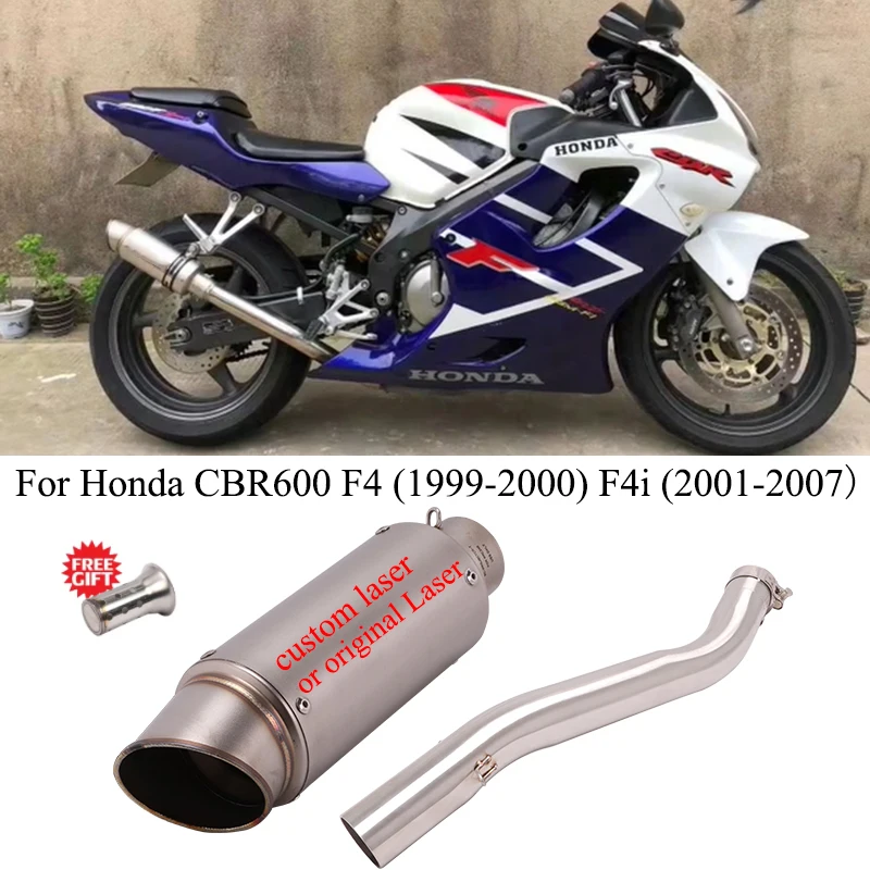 

Motorcycle Escape Exhaust Modified Middle Link Pipe Connecting 51MM Muffler Tube Exhaust Slip On For Honda CBR600 F4 F4i