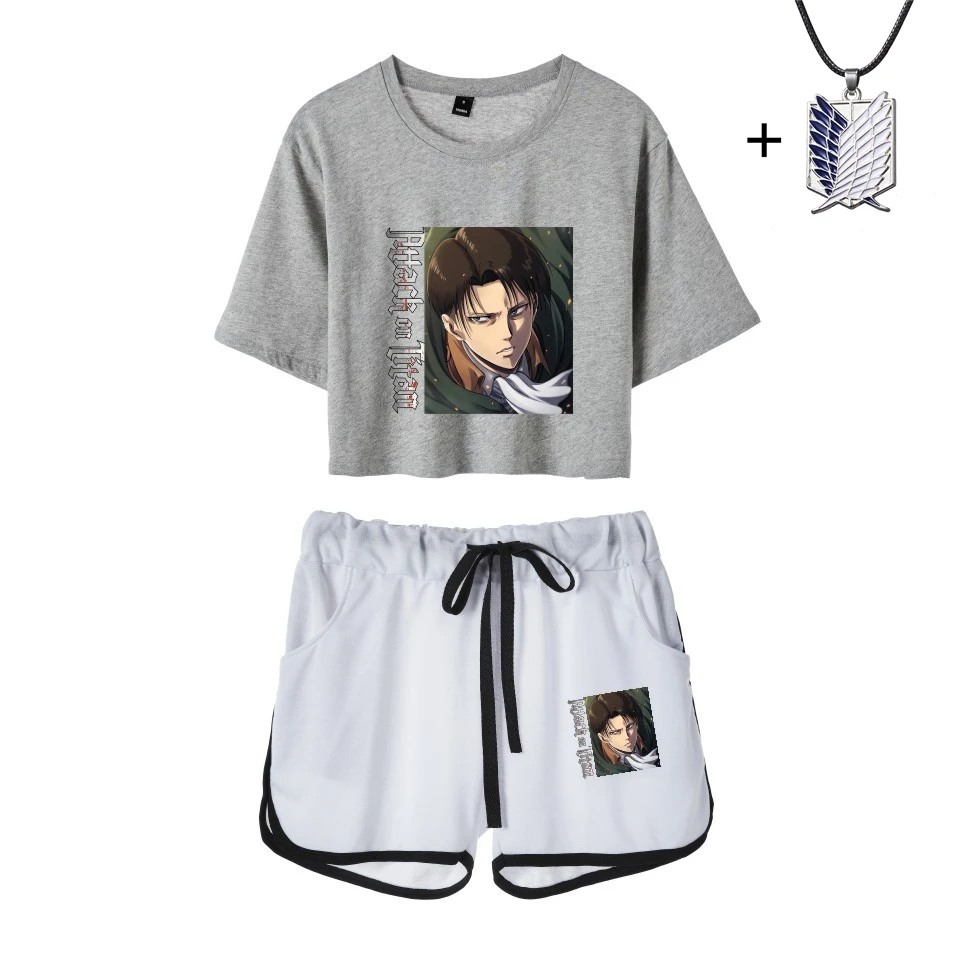 Attack on Titan Tracksuit Women AOT Freedom Cotton Two Piece Set Sexy Short Top and Middle Waist Shorts Summer Tracksuits5
Attack on Titan Tracksuit Women AOT Freedom Cotton Two Piece Set Sexy Short Top and Middle Waist Shorts Summer Tracksuits5