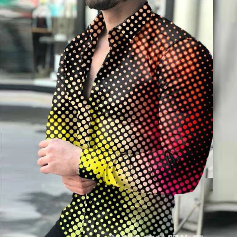 Men Polka Dot Print Casual Shirts New Spring Single Breasted Button Daily Top Shirt Autumn Turn-down Collar Men Clothes Harajuku
Men Polka Dot Print Casual Shirts New Spring Single Breasted Button Daily Top Shirt Autumn Turn-down Collar Men Clothes Harajuku