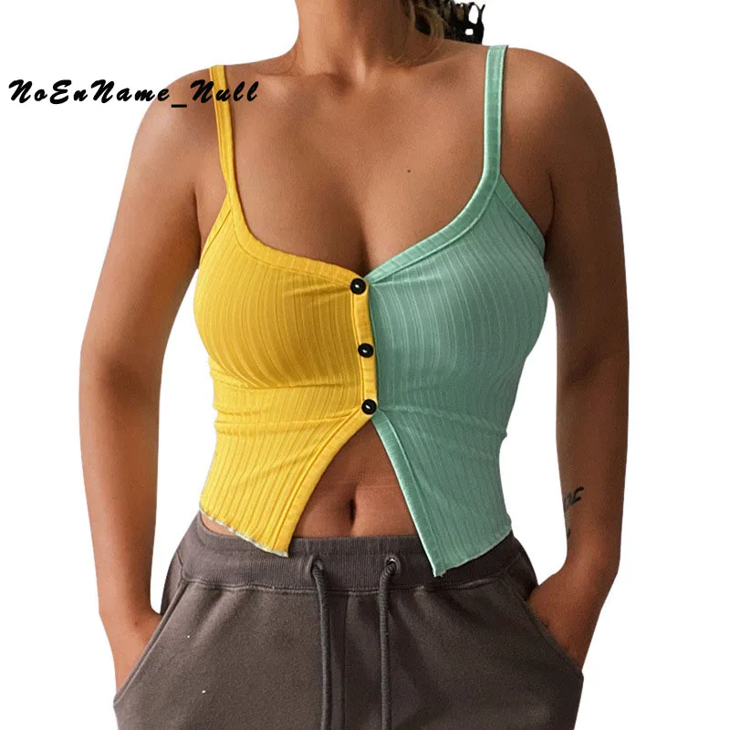 Women's summer vest slim fit color matching button sling Super Edge female goth street sleeveless tank top leisure vacation vest
Women's summer vest slim fit color matching button sling Super Edge female goth street sleeveless tank top leisure vacation vest
