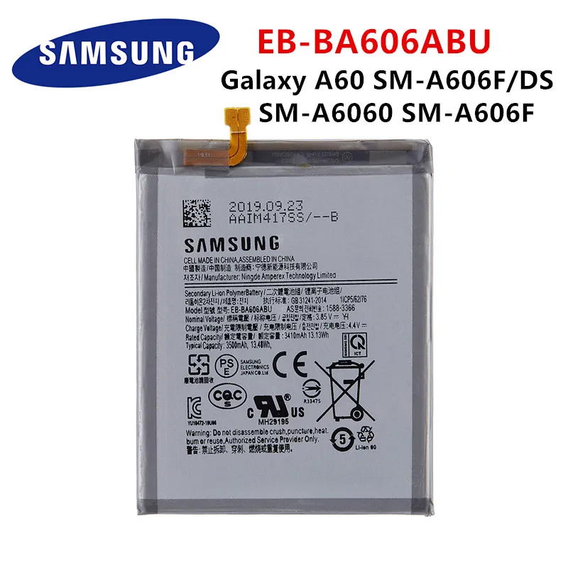 SAMSUNG Orginal EB-BA606ABU 3500mAh Battery For Samsung Galaxy A60 SM-A606F/DS SM-A6060 SM-A606F Batteries
SAMSUNG Orginal EB-BA606ABU 3500mAh Battery For Samsung Galaxy A60 SM-A606F/DS SM-A6060 SM-A606F Batteries