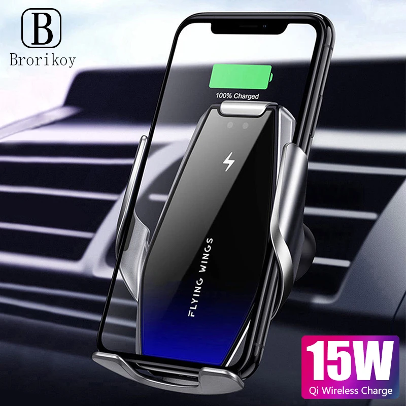 15W Car Wireless Charger Qi Fast Phone Charging Original Chargers Stand Holder for iPhone 11 Pro Samsung Smart Charge | Мобильные