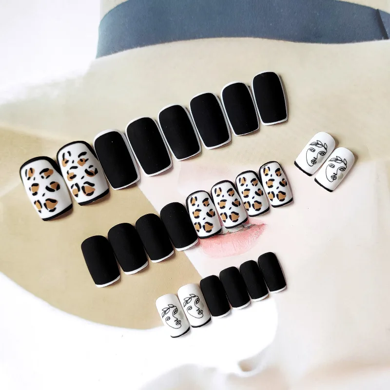 Hot 24pcs Leopard Nail Patch Glue Type Removable Mid Length Paragraph Fashion Manicure Save Time False Nail Patch FRE-Drop
Hot 24pcs Leopard Nail Patch Glue Type Removable Mid Length Paragraph Fashion Manicure Save Time False Nail Patch FRE-Drop