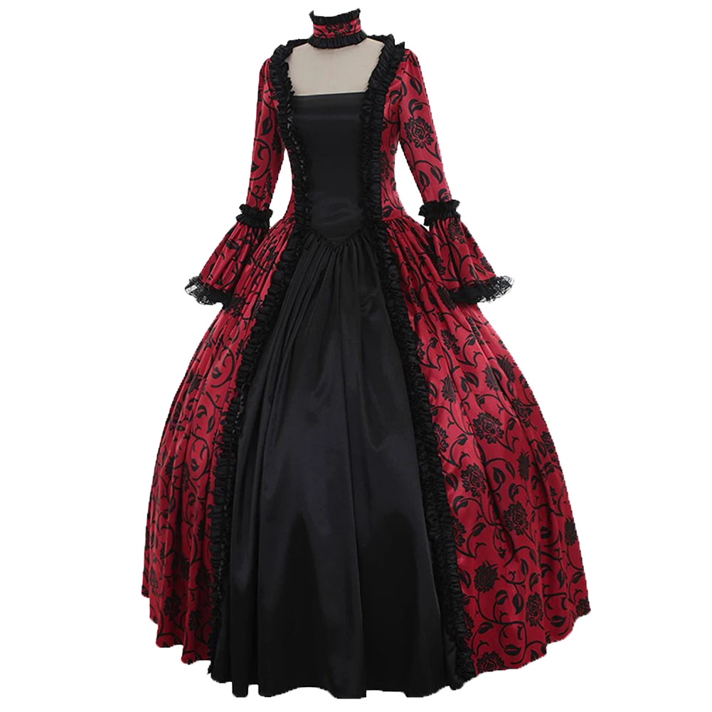 Женское платье на Хеллоуин размера плюс средневековое кружевное в стиле ретро