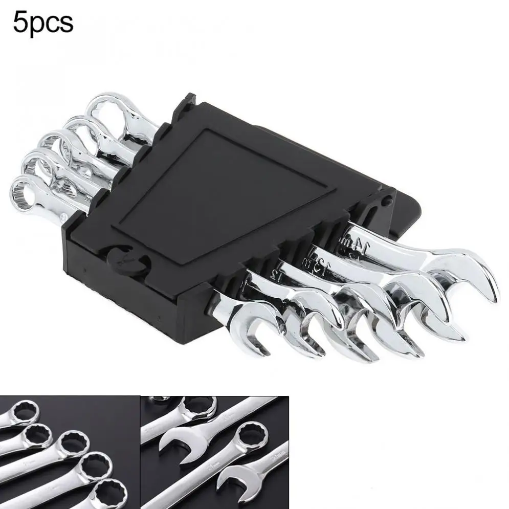 

Ratchet wrench 5pcs 8mm-14mm Combination Spanner Set Dual Use Mirror Wrench for Home Installation / Maintenance