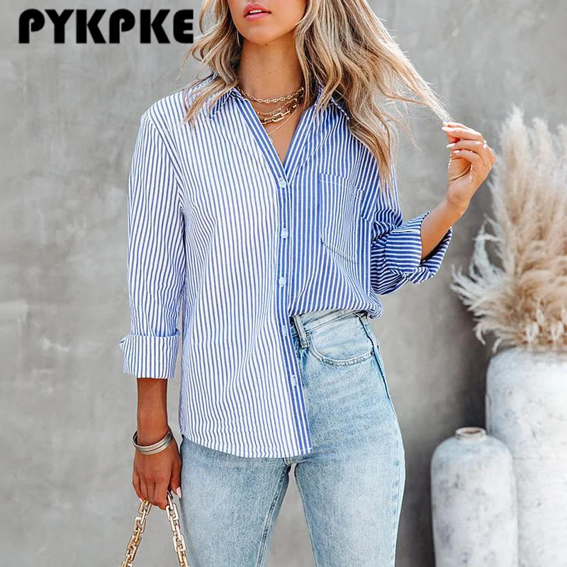 Женская модная однобортная Повседневная рубашка, топы контрастных цветов для офиса, 2021
Женская модная однобортная Повседневная рубашка, топы контрастных цветов для офиса, 2021