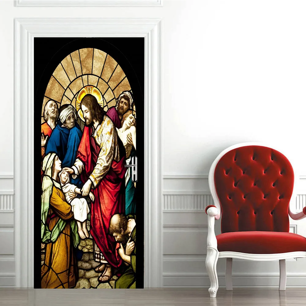 3D creative Jesus religion door stickers wall stickers self-adhesive waterproof removable
3D creative Jesus religion door stickers wall stickers self-adhesive waterproof removable