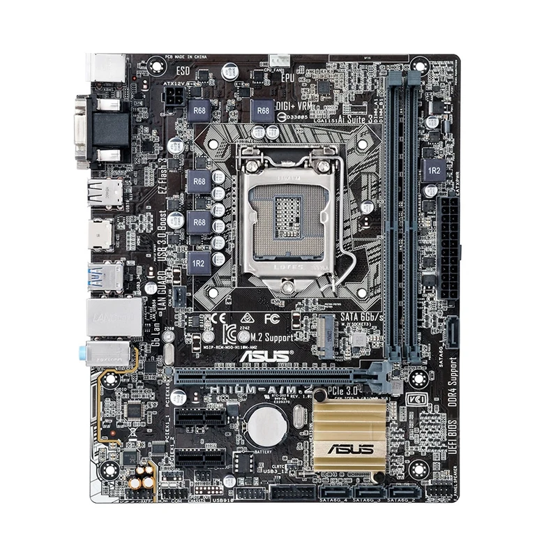 ASUS H110M-A/M.2 Motherboard 1151 Motherboard DDR4 32GB 2133MHz Intel H110 Support Core i5 7600K 6600K Processor M.2 PCI-E 3.0
ASUS H110M-A/M.2 Motherboard 1151 Motherboard DDR4 32GB 2133MHz Intel H110 Support Core i5 7600K 6600K Processor M.2 PCI-E 3.0