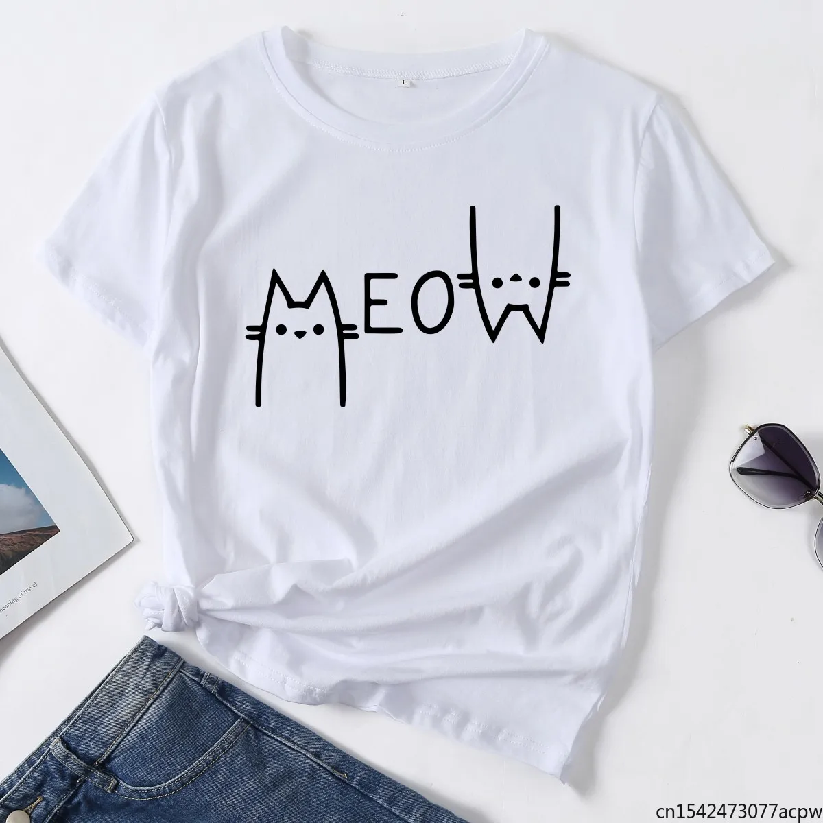 Meow Cat Lover Kitty Kitten Woman T-Shirt Short Sleeve Summer Tops for Women Graphic Tee Female Shirt Clothes
Meow Cat Lover Kitty Kitten Woman T-Shirt Short Sleeve Summer Tops for Women Graphic Tee Female Shirt Clothes