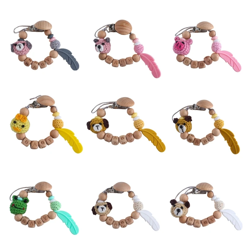 Baby Teething Toy BPA Free DIY Dummy Nipple Holder Knitting Wool Animal Pacifier Clip Chain Beech Wooden Beads Soother
Baby Teething Toy BPA Free DIY Dummy Nipple Holder Knitting Wool Animal Pacifier Clip Chain Beech Wooden Beads Soother