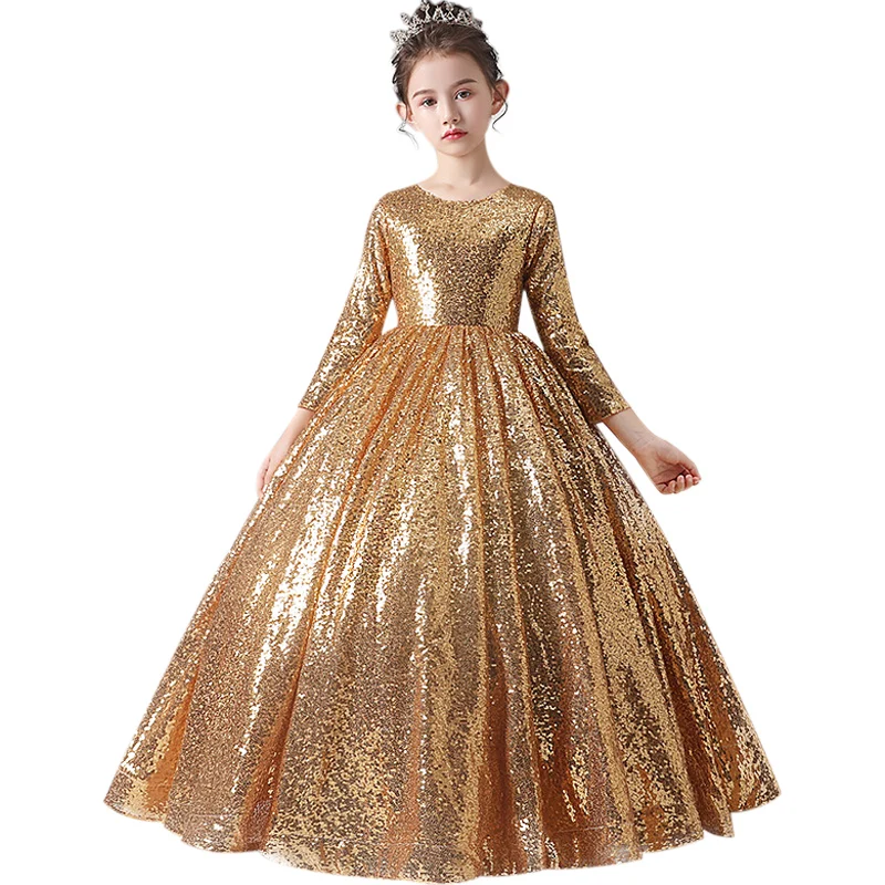 Gold Sequin Flower Girl Dresses HT090 Luxury Shiny Vestido Primera Comunion Long Sleeve Formal Dancing Party Gowns For Girls
Gold Sequin Flower Girl Dresses HT090 Luxury Shiny Vestido Primera Comunion Long Sleeve Formal Dancing Party Gowns For Girls