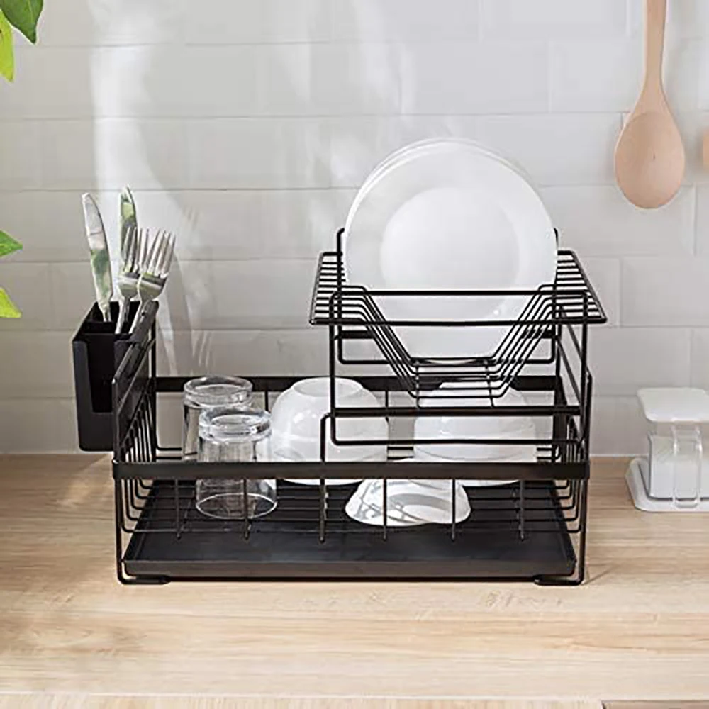 Dish Drying Rack with Drainboard Drainer Kitchen Light Duty Countertop Utensil Organizer Storage for Home Black White 2-Tier 
Dish Drying Rack with Drainboard Drainer Kitchen Light Duty Countertop Utensil Organizer Storage for Home Black White 2-Tier
