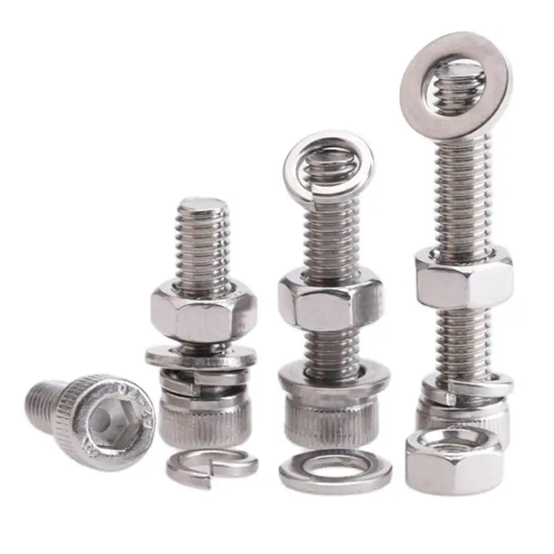M8M10M12 Stainless Steel 304 Cup Head Hexagonal Bolt Nut Gasket Set Large Full Gasket Combination 4PCS
M8M10M12 Stainless Steel 304 Cup Head Hexagonal Bolt Nut Gasket Set Large Full Gasket Combination 4PCS