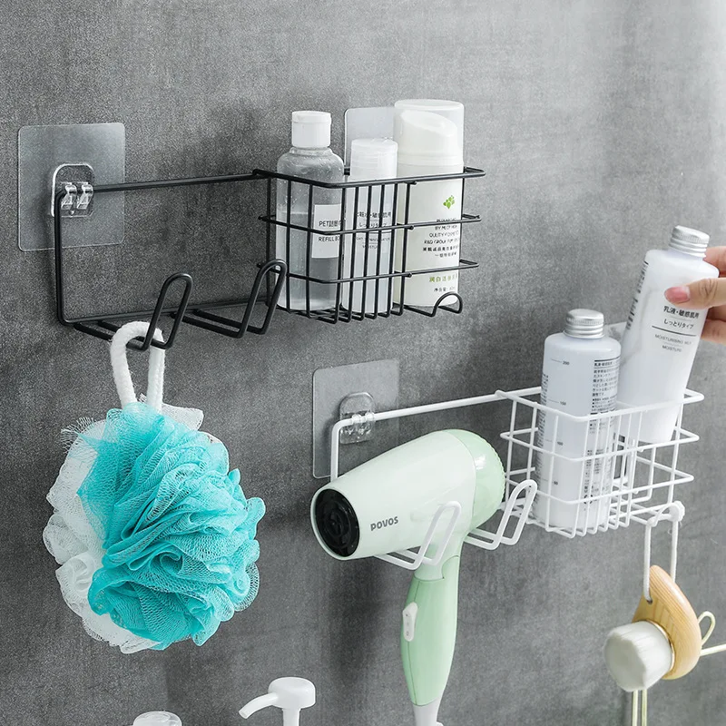 Wall-Mount Hair Dryer Holder Metal Storage Shelves Multifunction Shower Racks Organizer Bathroom Hanging Basket Home Accessories
Wall-Mount Hair Dryer Holder Metal Storage Shelves Multifunction Shower Racks Organizer Bathroom Hanging Basket Home Accessories